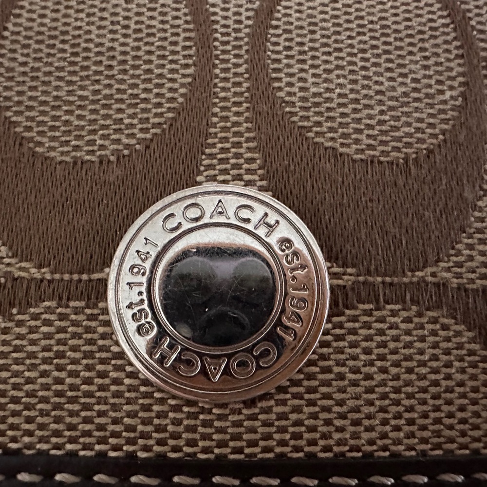 Vintage Coach Brown and Tan Wallet with checkbook insert. - Picture 5 of 8